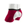 Onderbroek mannen donzige bal decor boksers shorts fluwelen crotchless ondergoed ondergoed elastische tailleband slipjes verjaardagscadeaus rode lingerie 230420