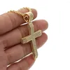 Ketten Gold Farbe 2023 Angekommen Cool Mens Boy Schmuck Kreuz Anhänger Micro Pave Full Cubic Zirkonia gefüllt Männer Halskette