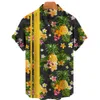 Casual shirts van heren Hawaiiaanse fruitafdruk korte mouwen Panaspatroon Tops Fashion kleding zomer losse shirt 230421