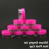 5ML 5Gram Cosmetic Clear Empty Face Cream Jar Hot Pink Cap Sample Clear Pot Acrylic Make-up Eyeshadow Lip Balm Container Bottle Travel Wfvu