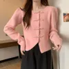 Camicia da donna mivmiv designer fashion top brand Autunno e inverno Nuovo stile cinese Cappotto maglione con bottoni Moda donna Cardigan lavorato a maglia irregolare allentato