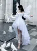 Casual Dresses Dress Spring Elegant White Shoulder Fairy Female Chic Princess Puff Women Solid Wedding Party