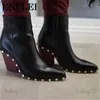 Boots XPAY Ankle Boots Women Pu Leather Pointed Toe Shoes Gladiator Woman Fashion Boots Mujer Invierno Zapatos size 34-43 T231121