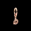 Loose Gemstones 925 Sterling Silver 26 Letters Pendant Alphabet A Charm Bead Fit Original Bracelets Rose Gold Letter For Women Jewelry