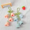 Dekorativ virkning Flower Plant Keychain Artificial Flower Hanger Decoration Wedding Present till gäster Bil Pendant Keychain Sticked Flower 231121