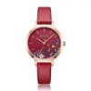 Wristwatches Julius Watch Green Fresh Girl's Fashion Flower Design Delicate Gift Clock For GF With Box Packaging JA-1089