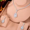 Set orecchini collana Siscathy 2023 gioielli con ciondolo in zircone grande di lusso gioielli da sposa per feste per accessori per abiti da donna