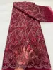 Materiał czarny afrykańska sekwencja Tiulowy tkaninę Wysokiej jakości cekiny hafty netto koronkowy materiał francuski dla Woemn Evening sukienki Sew 231120