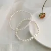 Anklets Ashiqi Real Natural Freshwater Pearl Pearl Fashion Lady Elastity Chain Bransoletowa bransoletka dla kobiet 231121