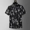 Chemise à fleurs pour hommes, coupe cintrée, sans repassage, fine, à la mode, à manches courtes, décontractée, tenue d'affaires, vêtements pour hommes, été 2023