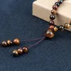 Strand Vintage 108 Mala Colar de contas de 6 mm Tigre Eye Stone Pulsets de embrulho artesanal para homens para homens Meditação Jóias de joias de ioga Presentes