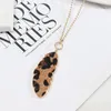 Pendant Necklaces Snakeskin Leopard Leather Feather Long Chain For Women