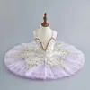 Stage Wear Style Tutu di balletto professionale Costumi con applicazioni di pizzo per ragazze adulte che ballano bambini Ballerina abito a pieghe