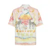 Casablanc Designer Skjorta Set för män Masao San Print s Casual och Kort Dam Lös Silk T-shirts av hög kvalitet Gratis transport Tshirt1