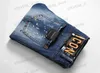 Mäns jeans 2023 Hot Sales Men's Jeans Long Pants for Man Man Male Denim Trousers Hole Splashing Paint Sticker Elasticity Blue Badge Maple Leaf T231121