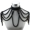 Pendant Necklaces Chunky Bead Choker Long Statement Necklace For Women Fashion Chain Costume Body Jewelry Pearl Shoulder