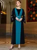 Ethnische Kleidung Eid Muslim Kleid für Frauen Abaya Flare Ärmel Diamant Jalabiya Marokko Party Kleider Abayas Kaftan Strickjacke Vestidos lang