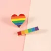 Булавки брошь ЛГБТ -флаг радужный сердечный бруш Мир и любовь эмалевые булавки для одежды Сумка лацка
