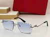 Solglasögon för män och kvinnor designers 0121 fyrkantiga ramlösa skurna kantlinser metallstilar anti-ultraviolet popularitet mode flerfärgglasögon slumpmässig låda