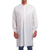 Mannen Casual Shirts Mousseline Mannen Shirt Arabische Dubai Turkije Mode Eenvoudige Lange Moslim Gewaad Wit Zwart Rood Tops Kleding