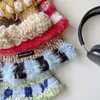ベレー帽の冬の暖かいビーニーカラフルなかぎ針編みゆるいファッションハットソフトプラッシュハンドニットバケツ