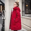 여자 다운 파카 스 2023 겨울 면화 코트 여성 밝은 페이스 워시 무료 한국어 느슨한 패딩 재킷 암 대형 후드 롱 231120