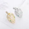 Pendant Necklaces Women Fashion Cute Inlaid Crystal Zircon Copper Python Head Necklace Charm Trend Prom Banquet Jewelry