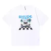 T-shirt a maniche corte girocollo casual da donna con stampa Rhude Formula 1 Racing del marchio di moda americano primavera 2022 ed estate