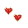 Stud Küpe 2023 Gelişler Modaya Marka Sevimli Şeker Renkleri Reçine Kalp Kadınlar Moda Mücevher Aksesuarları Toptan