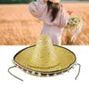 Berets Mexicanos Sombrero Hat Handmade Straw Hawaiian Styles Dress Up Props With White Pompoms