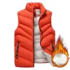 Coletes masculinos 2023 em roupas de lã homens colete zip quente inverno grosso outono manga jaquetas masculino laranja preto colete grande tamanho grande 231121