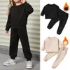 Ensembles de vêtements enfants survêtement hiver polaire survêtements décontractés vêtements 1 6 ans sweats à capuche correspondant pantalons de survêtement tenues d'automne 231120