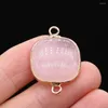 Pendentif Colliers Naturel Rose Pierre Gem Carré Rose Quartz Connecteur Artisanat À La Main Mignon Collier Bracelet Accessoires Pour Femme Taille