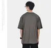 2023 new trend hip-hop rock American personality print round neck T-shirt men's summer cityboy high street loose short-sleeved top