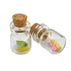 05 ML 10X18X5 MM petits Mini flacons en verre transparent en liège avec bouchons en bois/Message mariages souhait bijoux faveurs de fête bouteille Tube Rrrat