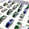 Bagues De Bande En Gros 30 Pcs 8 Mm Rose Vert Bleu Coquille En Acier Inoxydable 316L Bijoux Bague Doigt Confortable Fit Drop Deli Dhgarden Dhvyd