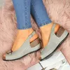 Geklede schoenen 2023 Sandalen Open teen Damesschoen Grote maat Klompen Wedge Med Peep Meisjes Comfort Groot Platform Mode Beige Medium Fretwork S