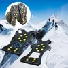 Crampons 1Pair 10 Studs Anti Skid Snow Ice Gripper Climbing Shoe Spikes Grips Cleats Overshoes Spike Shoes Crampon S M L 230420