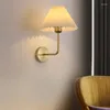 Wall Lamp Nordic Iron Art Pleated Ins Girl Japanese Bedside Bedroom Homestay Study Minimalist Fabric