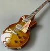 Customized electric guitar, yellow tiger flame pattern finish, rosewood fingerboard, chrome alloy hardware, free shipping