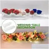 Vazen 22 Gaten Helder Acryl Bloemenvaas Rechthoekig Voor Eettafel Bruiloft Decoratie Roos Geschenkdoos Met Licht Desktop Home Decor D Dhpaf