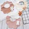 Hair Accessories 1 Piece Cute Born Baby Bibs For Boy Girl Korean Fashion Cartoon 3D Bear Bib Soft Cotton Saliva Towel Feeding