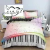 Bedding sets Bedding Sets Piano Music King Queen Duvet Cover Musical Notes Set For Kids Teens Girls Black And White Keys 2/3pcs Quilt