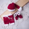 Berretti Cappelli Dvotinst Born Baby Pography Props Rosso Natale Completo lavorato a maglia Set Cappello Pagliaccetto Pantaloni Calzini Santa Studio Shooting Po Prop 231120