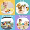 Bath Toys 1PCS ZUCHTINGSBEVENS SPINNING TOP TOY VOOR BABY Game Infant Theether Relief Stress Educatief roterende rammelaar Kinderen