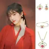 Chains S High-quality Jewelry Fashion Novel Trend All-match Ruyi Xiangyun Necklace Earrings Set To Enhance The Temperament