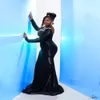 2023 Aso Ebi Siyah Deniz Kızı Prom Elbise Boncuk Kristalleri Resmi Parti Akşam İkinci Resepsiyon Doğum Günü Nişan Nedime Elbise Elbiseler ZJ018