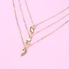 Chains 3 Pieces Style Heart Stitching Pendant Sister Necklace Set Vintage Aesthetic Fashion Gift