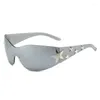 نظارة شمسية النجوم البانك Goggle Women Y2K Sports Sun Glasses Designer Eyewear Men 2000's Eyeglasses Shades Sole Donna