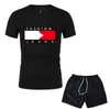 Herren-Trainingsanzüge Marke Herren 3D-gedruckter Sommer-O-Kragen-Sportanzug Übergroße Street Fashion zweiteilige atmungsaktive Kurzarm-Shorts 230420